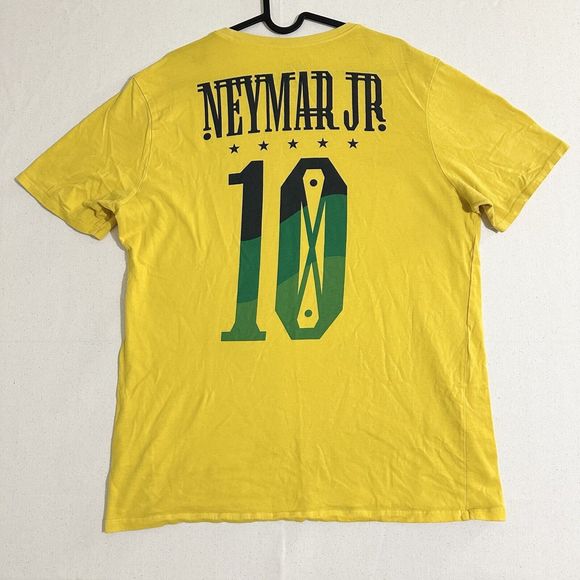 Nike Men’s T-Shirt Nike Football Neymar Jr #10 Brazil Tee Crew Size Large - Picture 1 of 11